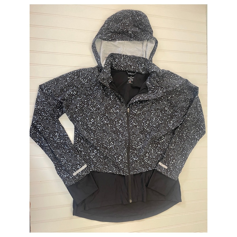 Sweaty Betty Fast Track Running Jacket Large Black Blue Thumbholes